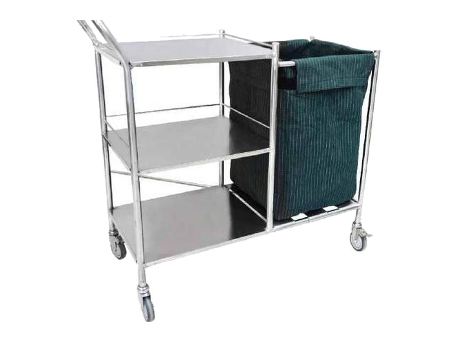 Linen Trolley with 3 Shelves and Canvas Bag (MGE-2044)