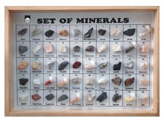 Minerals Set of 50 with Wooden Frame (MGE-1813)