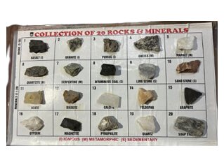 Rocks and Minerals Set of 20 with Plastic Frame (MGE-1815)