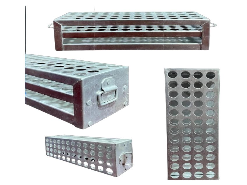 Test Tube Stand Aluminium (MGE-2326)