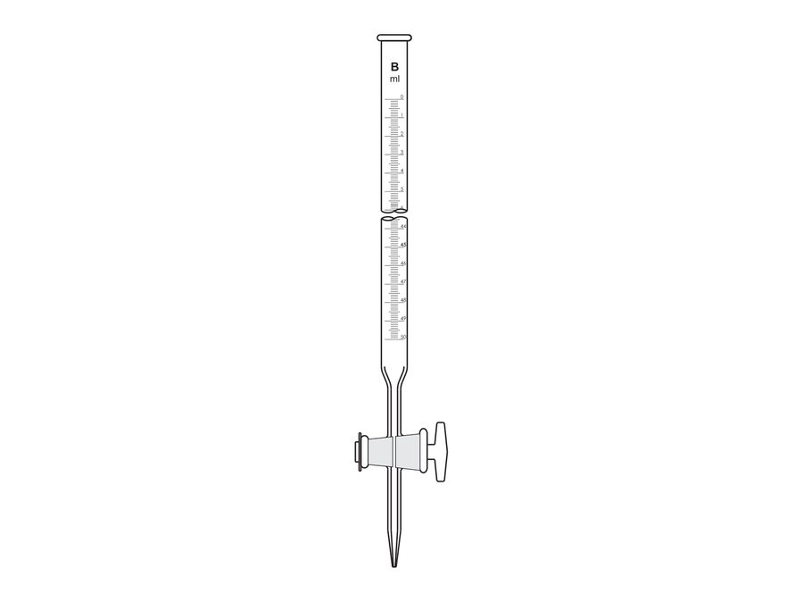Burettes with Straight Bore Glass Key Stopcock (MGE-504)