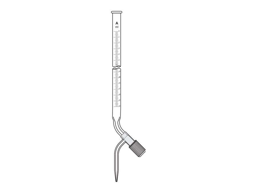 Burettes with Screw Type Rotaflow Stopcock with PTFE key (MGE-505)