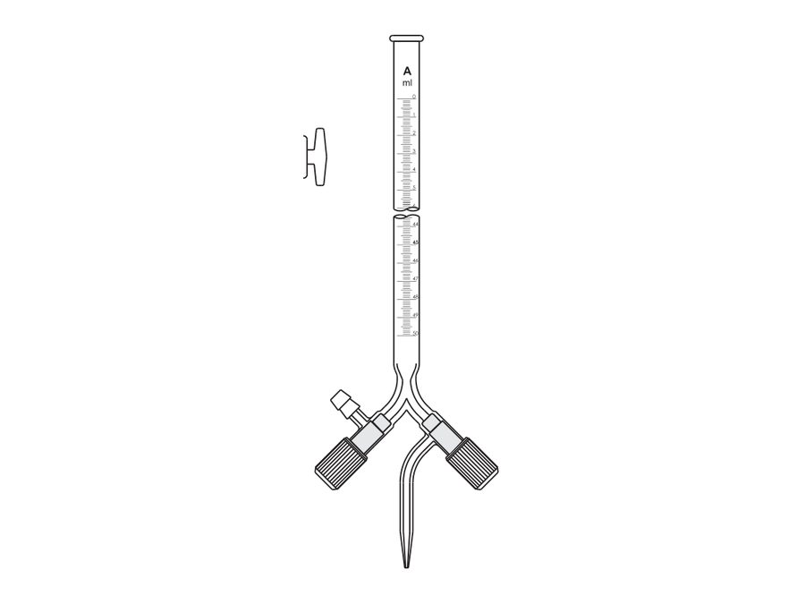 Burettes, Double Bore Screw type Rotaflow Stopcock with PTFE Keys (MGE-512)