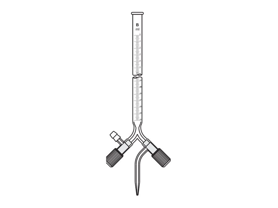 Burettes, Double Bore Screw type Rotaflow Stopcock with PTFE Keys (MGE-513)