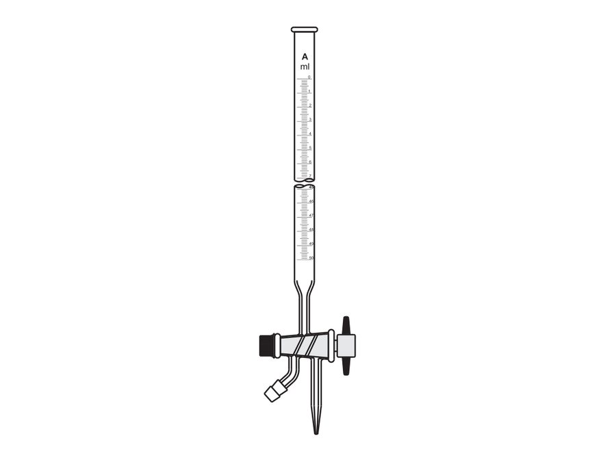 Burettes, Double Oblique Bore PTFE Key Stopcock, 3-way (MGE-514)
