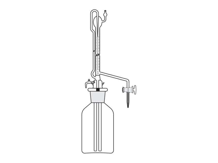Burettes, Automatic Zero, mounted on Reservoir (MGE-521)