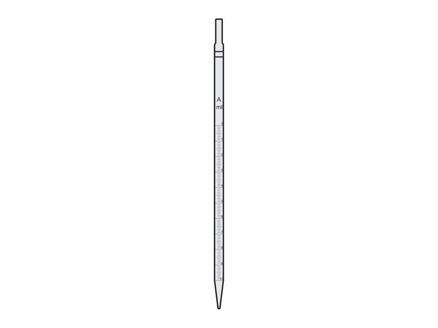 Amber Coloured Pipettes, Measuring Graduated, Mohr’s Type (MGE-545ML)
