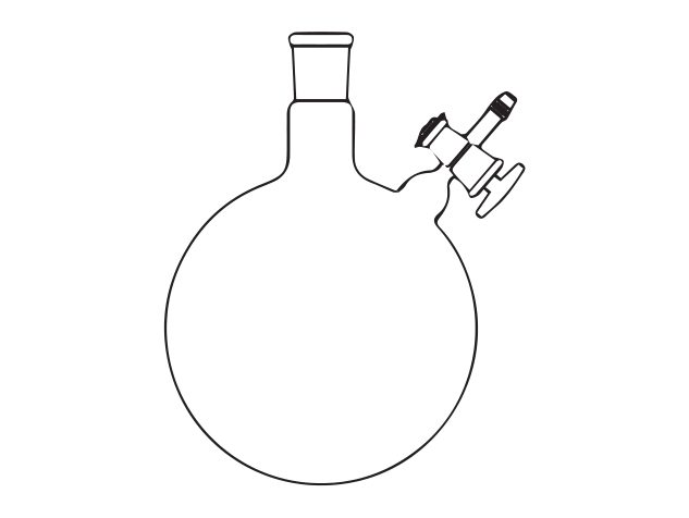 Flask Round/Flask Flat Bottom with side arm Glass key stopcock (MGE-711C)