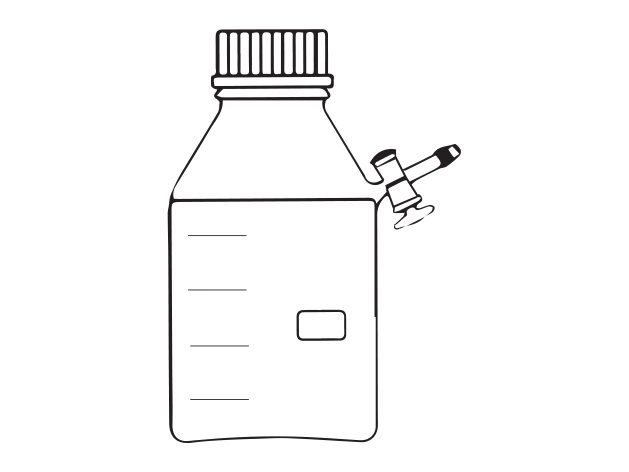 Reagent Bottle Screw cap with side arm Glass key stopcock (MGE-711D)