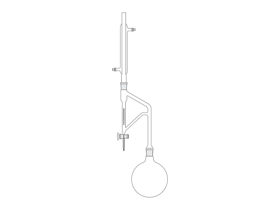Clevenger Apparatus For the determination of volatile oil heavier than water (MGE-897)