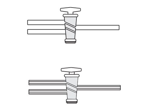 Stopcock, Three Way Double Oblique Bore (MGE-943)