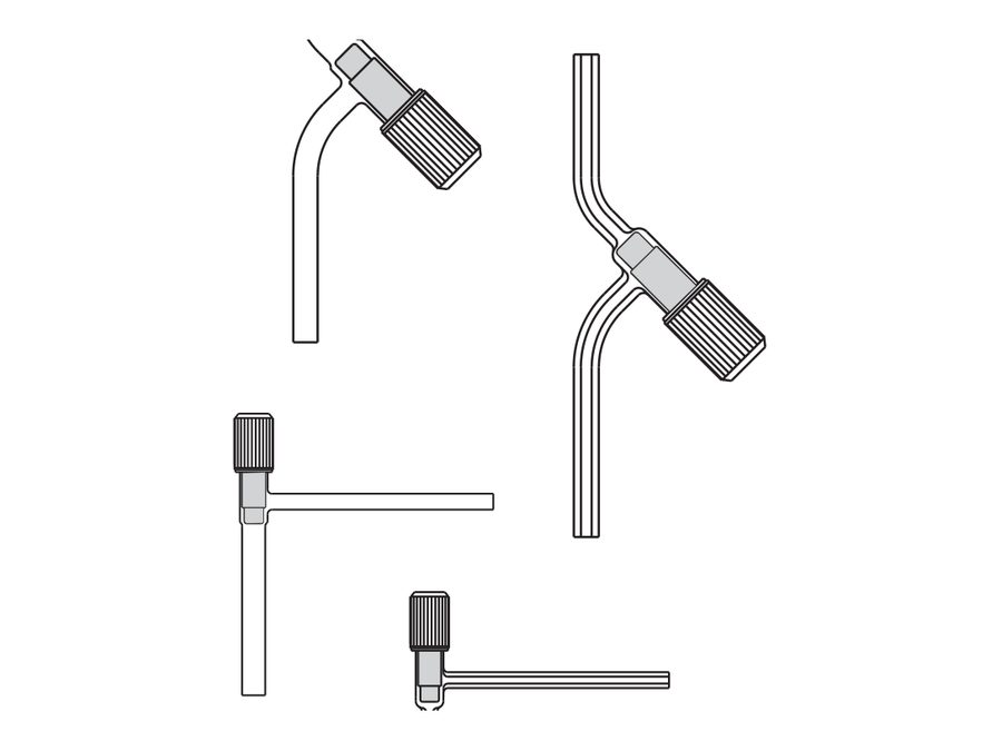 Stopcock Screw Type, PTFE, Key, with two Plain Limbs at Right Angle (MGE-953)