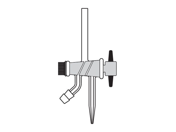 Stopcock for Burette, Double Oblique Bore, with PTFE key (MGE-957)