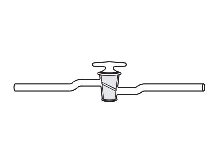 Stopcock Single Oblique Bore, with hollow plug. High Vacuum (MGE-962)