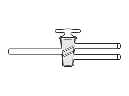 Stopcock, Three Way Double Oblique Bore, High Vacuum (MGE-963)
