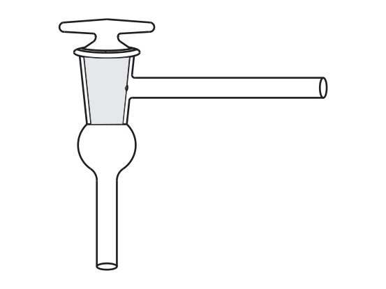 Stopcock, L Type, Two Limb with Mercury Cup Lower Limb Vertical (MGE-967)