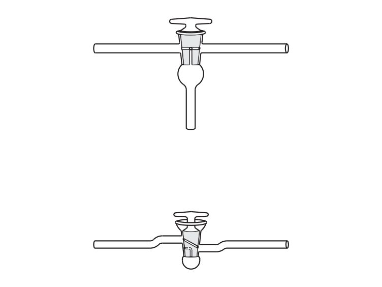 Stopcock, Mercury Cup, Two Limb, Hollow Plug, High Vacuum (MGE-969)