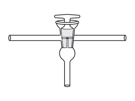 Stopcock, Mercury Cup, Three limb, Hollow Plug, High Vacuum (MGE-970)